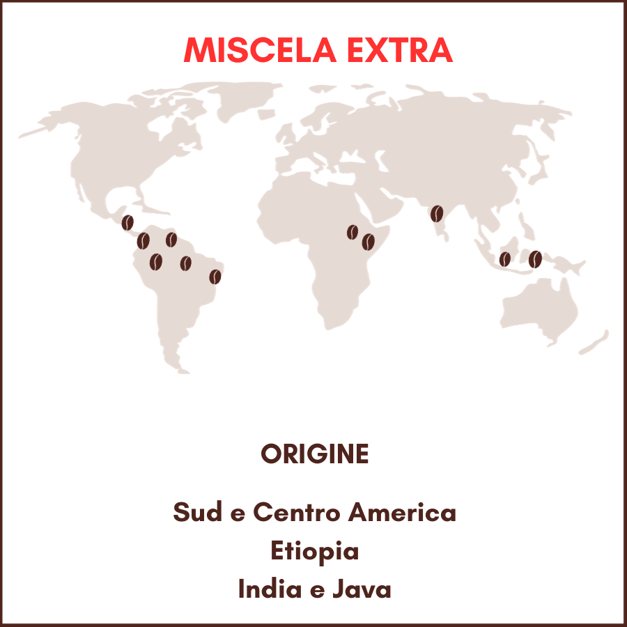 planisfero con indicazioni dei paesi di origine del caffe. India, Java, sud america, centro america